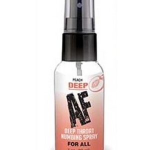 Find out just how deep you can go without that annoying gag reflex getting in the way! Deep AF Throat Spray is an oral desensitizer designed to reduce your gag reflex and any discomfort you might experience while performing oral sex. The fast-acting spray uses a fine mist infused with Benzocaine to gently numb the sensitive