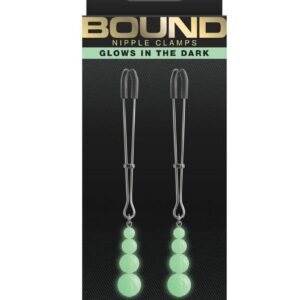 Bound`s clamps feature silicone tips for a better comfort and fit. Glows in the dark.