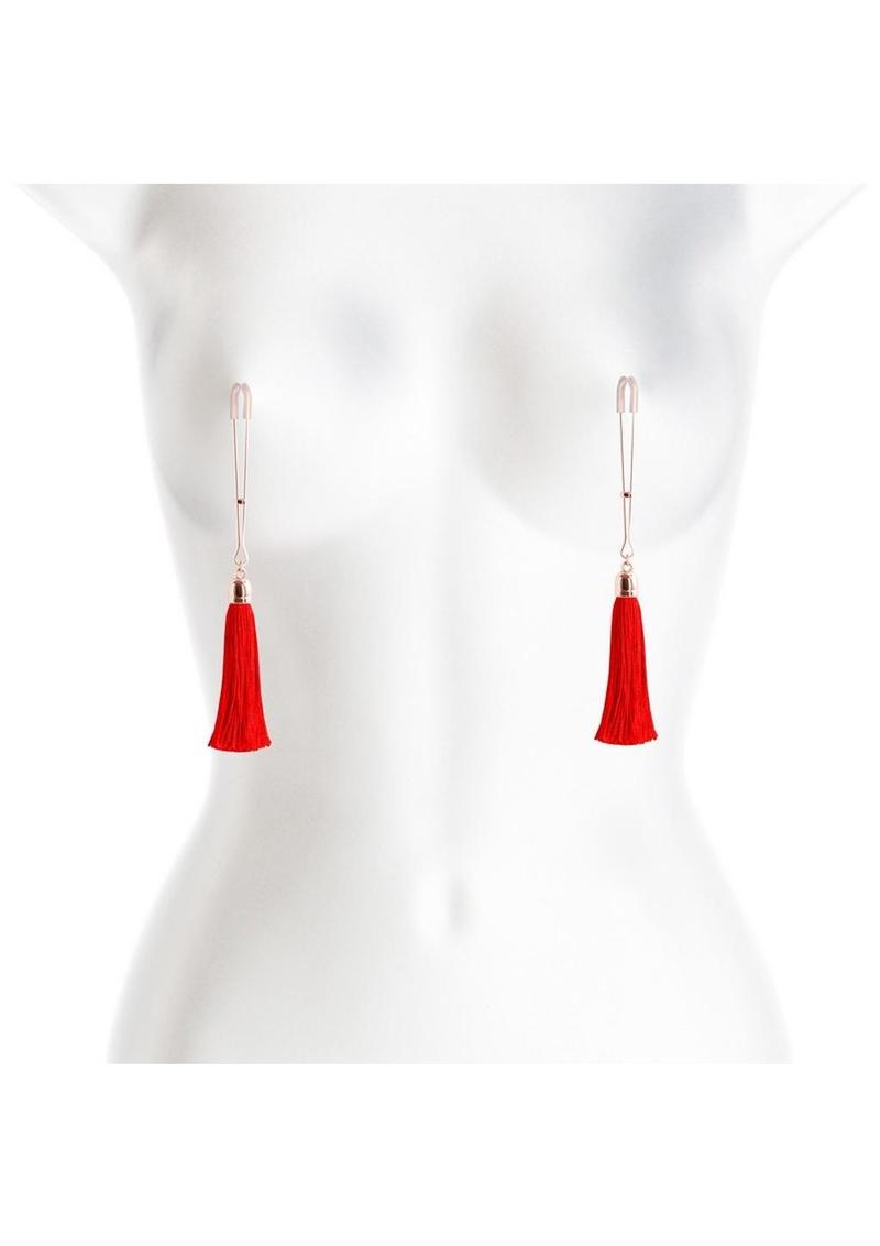 Bound Nipple Clamps T1 - Rose Gold/Red - Image 3