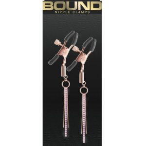 Bound`s clamps feature silicone tips for a better comfort and fit. Dangling chains and rhinestones.