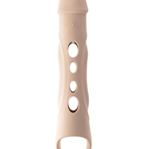 Increase your member with this remote-control penis extender thatandrsquo;s comfy and pliable andndash; and vibrates in 10 speeds! Nestle your balls into the end loop and enjoy the peek-a-boo holes throughout the shaft as it buzzes all around you. Let the life-like head with its realistic crown ridge add to your natural length