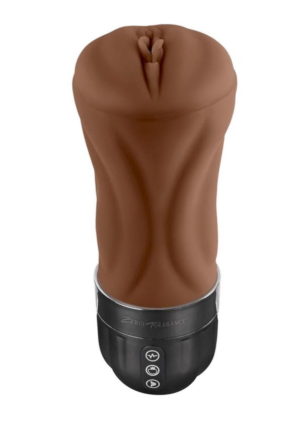 This life-like stroker not only sucks and vibrates with two powerful independent motors