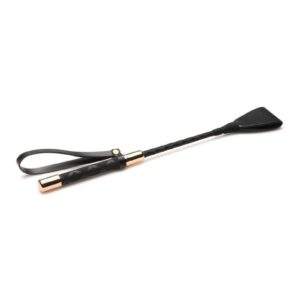 Add a sturdy crop to your collection and always have a wicked tool on hand for spankings and kinky play! This riding crop delivers a sharp and certain bite for when you want to kiss your partner with a touch of delightful pain. Made out of vegan friendly leather