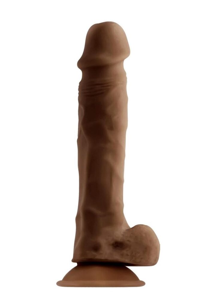 This realistically crafted dildo looks and feels like the real thing with dual-layered material thatandrsquo;s soft on the inside and firm on the outside. A flexible shaft and powerful suction cup deliver a sensational hands-free experience. Specs:  Made from phthalate andamp; latex free TPE rubber Length: 8.66andrdquo;