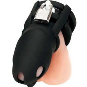 The Blue Line Silicone Small 2 Cock Cage with Ball Divider is set to be a thrilling addition to your intimate adventures. Crafted from body-safe silicone