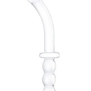 Enter a world of pleasure with the Glas 12 Girthy Ribbed G-Spot Glass Dildo that`s crafted with two distinctly shaped ends to satisfy your every need. A smooth