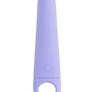 Tease your favorite spots with this unique vibrating wedge that effortlessly reaches places other toys canandrsquo;t. The grooved vertical textures add a distinct tickle to the experience while the stretchy ring handle keeps your fingers comfortable and relaxed. Specs:  8 vibrating speeds andamp; patterns Made from phthalate andamp; latex free silicone Height: 4.83andrdquo;