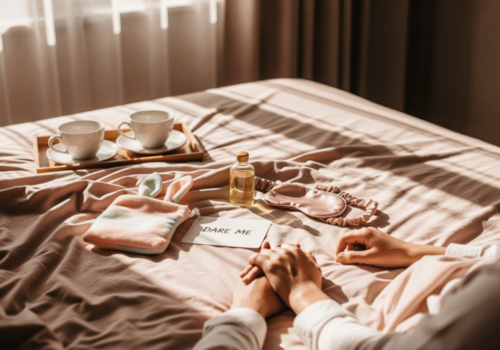 afterglow of a Sunday morning intimacy ritual with couples products